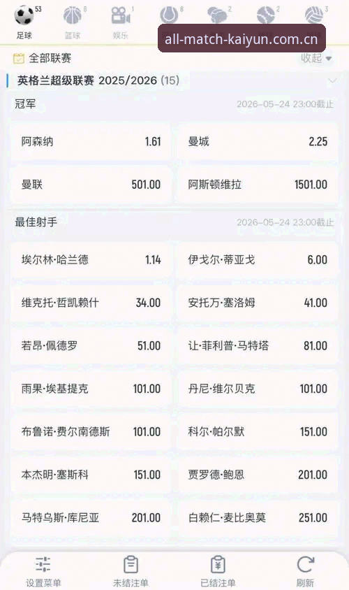 如何通过云开全站导航快速掌握kaiyun英超赔率与赛事数据？